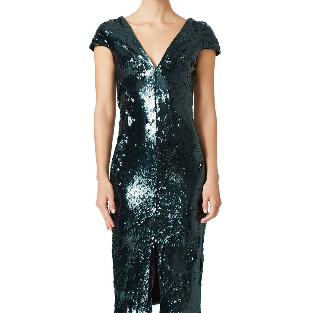 Emerald Green Sexy Sequin Sheath Formal Prom Gown